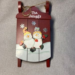 VINTAGE SANTA/SNOWMANS SLED